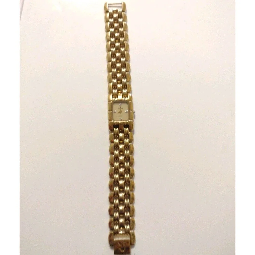Vintage Playboy Gold Tone Time Force Swiss Watch Womens 20mm Quartz